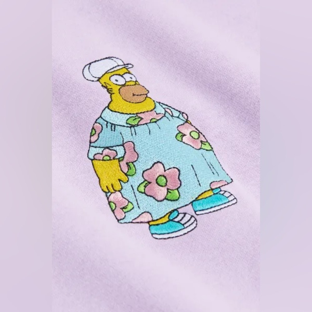 Homer Simpson Embroidered Purple Hoodie
